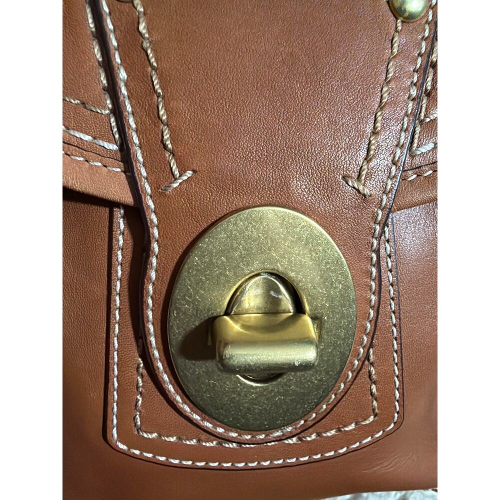 Coach Legacy Gigi Tote Shoulder Bag Whiskey leather brass turnlock pocket F12888 - Picture 6 of 11